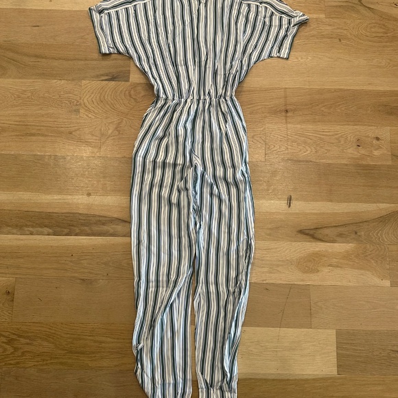 Maje Green and white striped jumpsuit size 2 - Picture 3 of 5